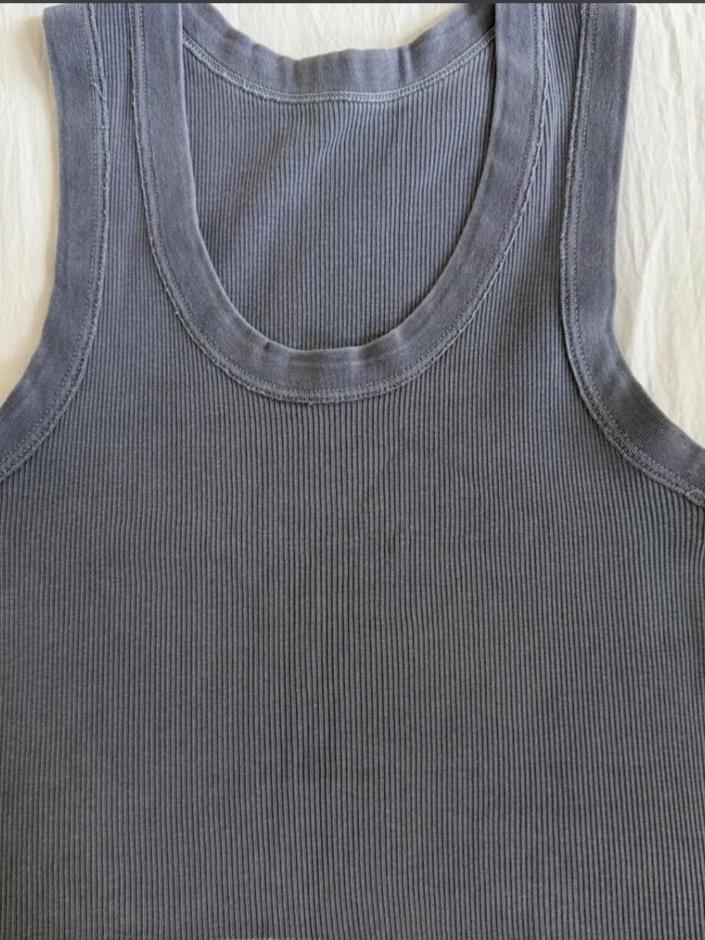 Brandy Melville Grey ribbed cropped tank top